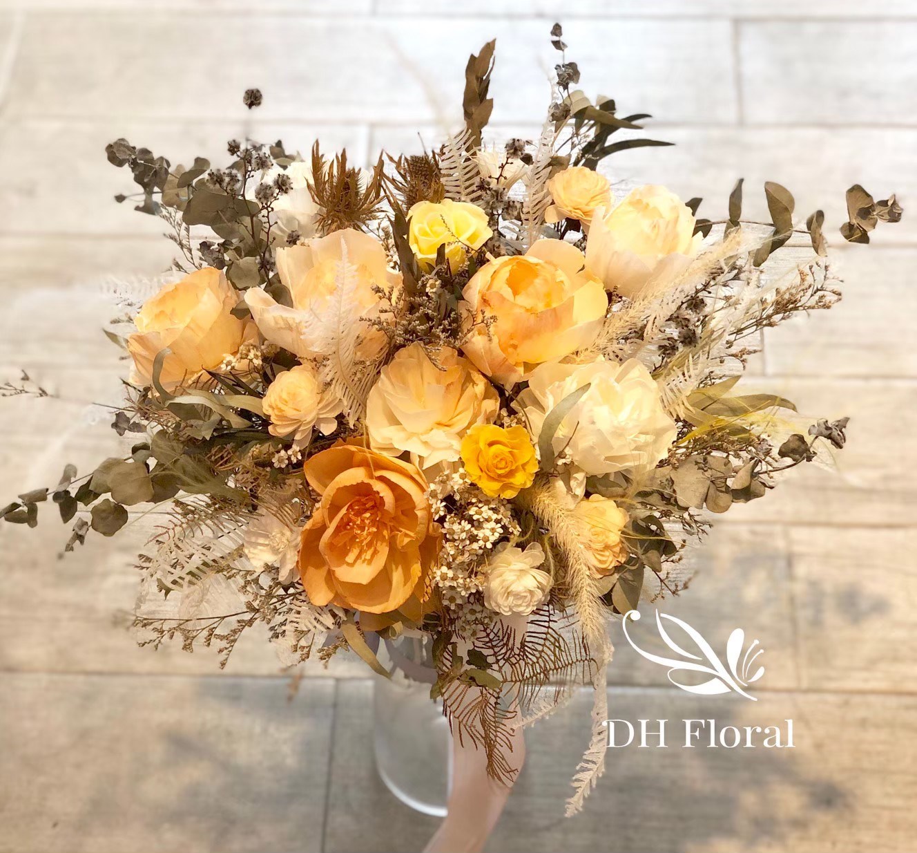 古典不凋乾燥花手綁捧花