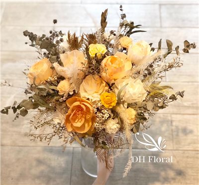 古典不凋乾燥花手綁捧花