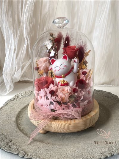 招財貓花盅(Led燈) -中